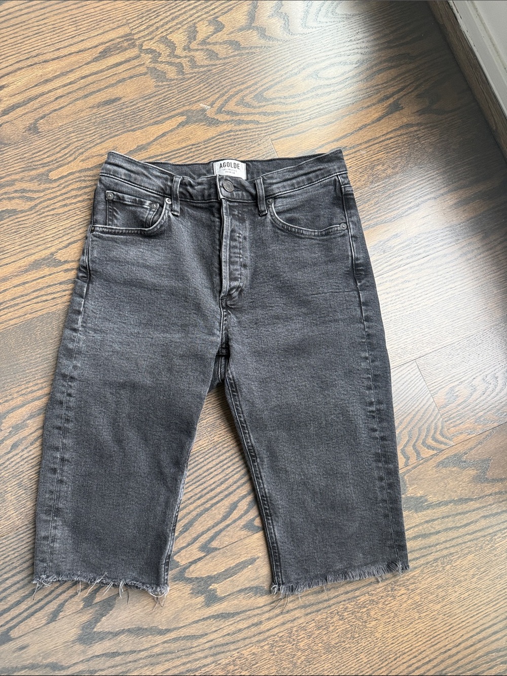 Agolde Charcoal Denim Bermuda Shorts 26